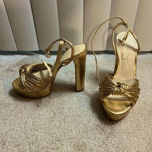 Jessica Simpson Immie Platform Sandal in Gold Snake size 5.5